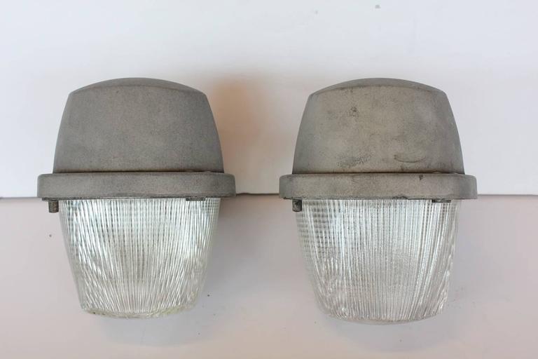 Large Industrial Holophane Wall Sconces For Sale at 1stdibs