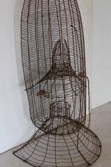 Over Sized American Rare 1900s Metal Wire Fish Trap