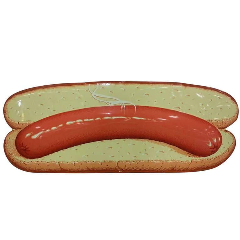1950s Coca Cola Embossed Metal Signs: Hot Dog, Hamburger & Ham Sandwich. Hot Dog sign $4,500. Hamburger $ 4,000. Ham sandwich sign $ 3,500. Hot dog: 26.5