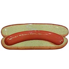 1950s Coca Cola Embossed Metal Signs: Hot Dog, Hamburger & Ham Sandwich