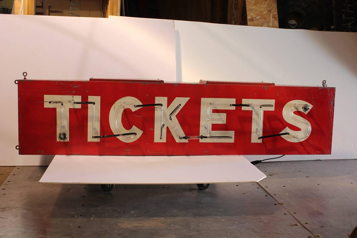 1950s American neon sign tickets. In working condition.