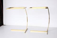 Mid-Century Milo Baughman Style Brass Side Tables