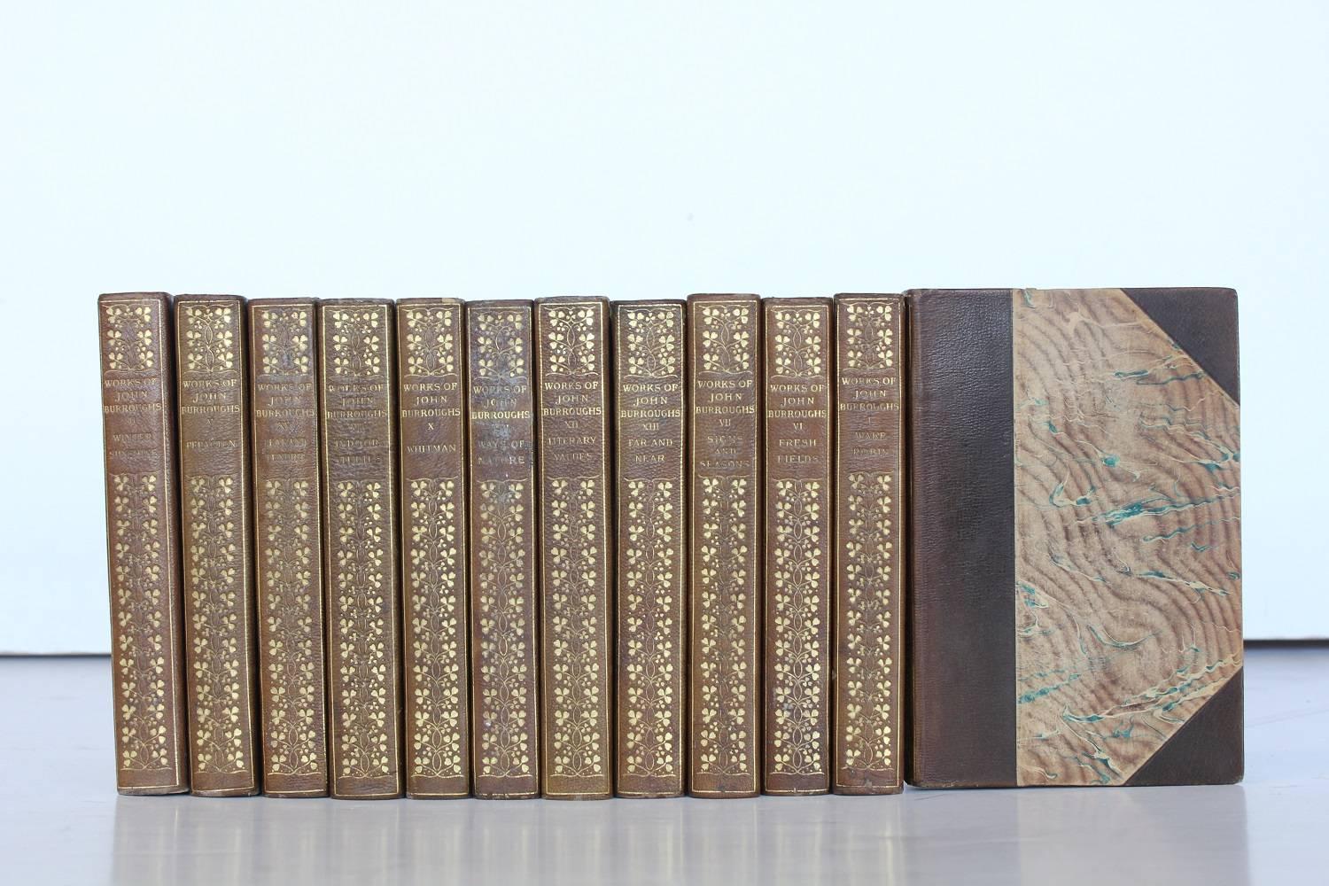 Collection of 12, 1900s leather books 