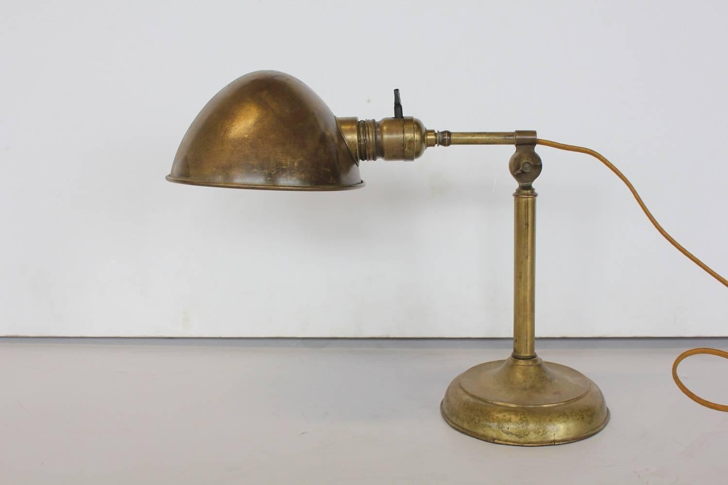Schoolhouse Antique Library Desk Brass Lamp