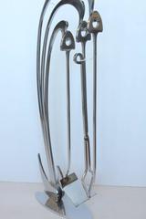 Stylish French Modern Fire Place Tool Set by Francois Monnet