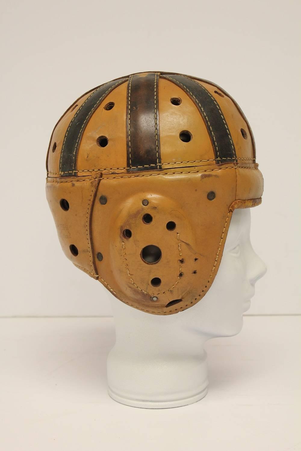 antique football helmet