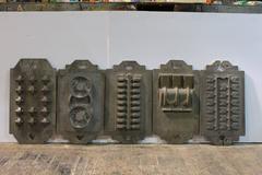 Collection of Five Large Antique Industrial Metal Molds