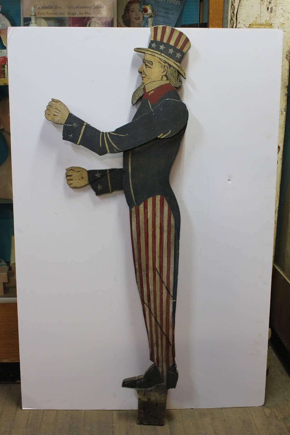 1920s uncle Sam mailbox holder. Original paint.