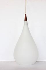Large Milk Glass Drop Shaped Pendant Light by Holmegaard