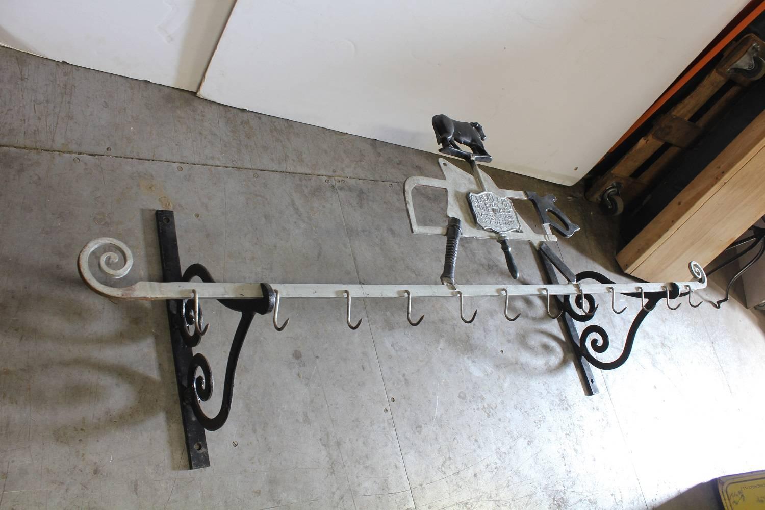 Antique American butcher/meat rack by Gloeklers.