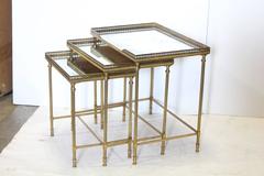 Antique French Brass Nesting Tables