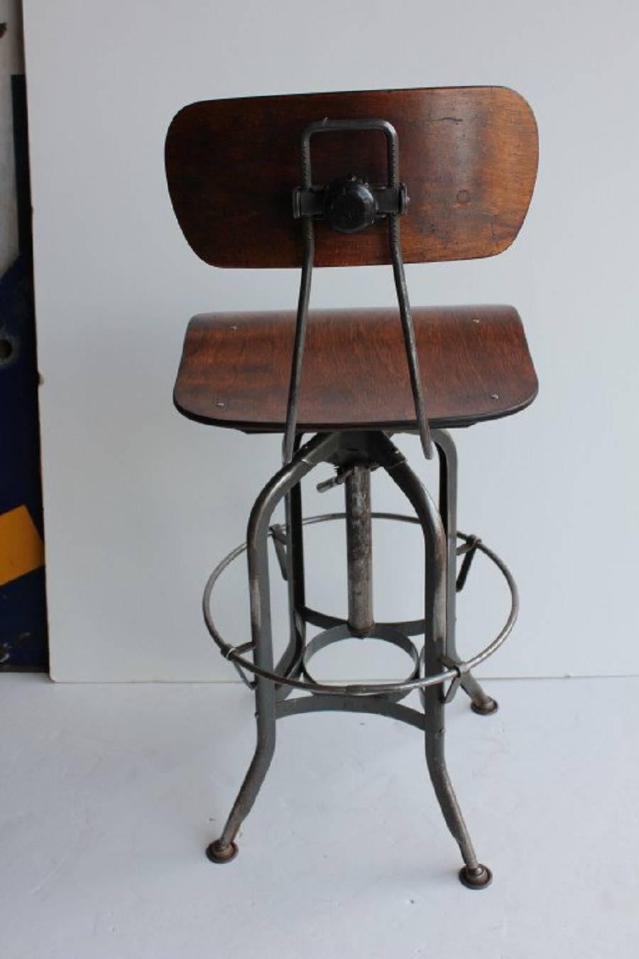 Schoolhouse Vintage American Industrial Toledo Swivel Stool, More Available