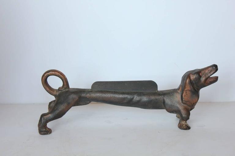 Antique Cast Iron Dachshund Boot Scraper at 1stDibs