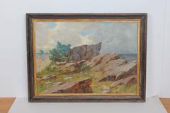 20th Century Coastal Landscape Oil Painting by A. Gregers Rasmussen