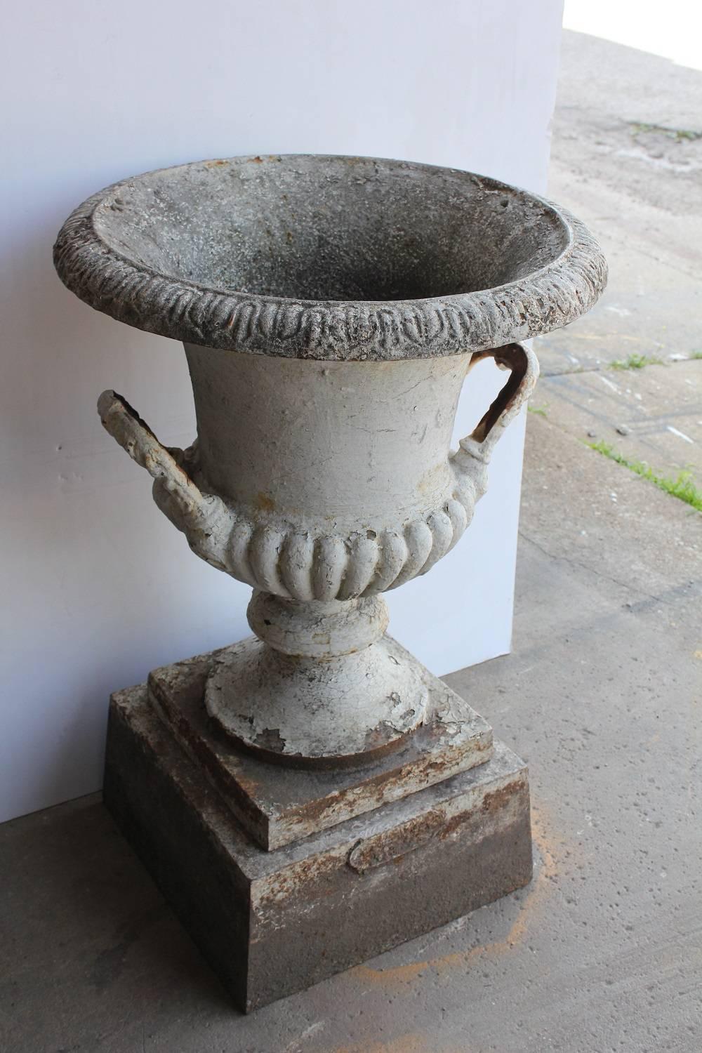 cast iron urn and pedestal