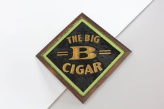 Early 20th Century American Reverse Painted Glass Sign "The Big B Cigar"