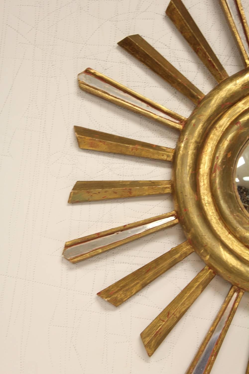 Mid-Century Modern Midcentury Italian Sunburst Convex Mirror