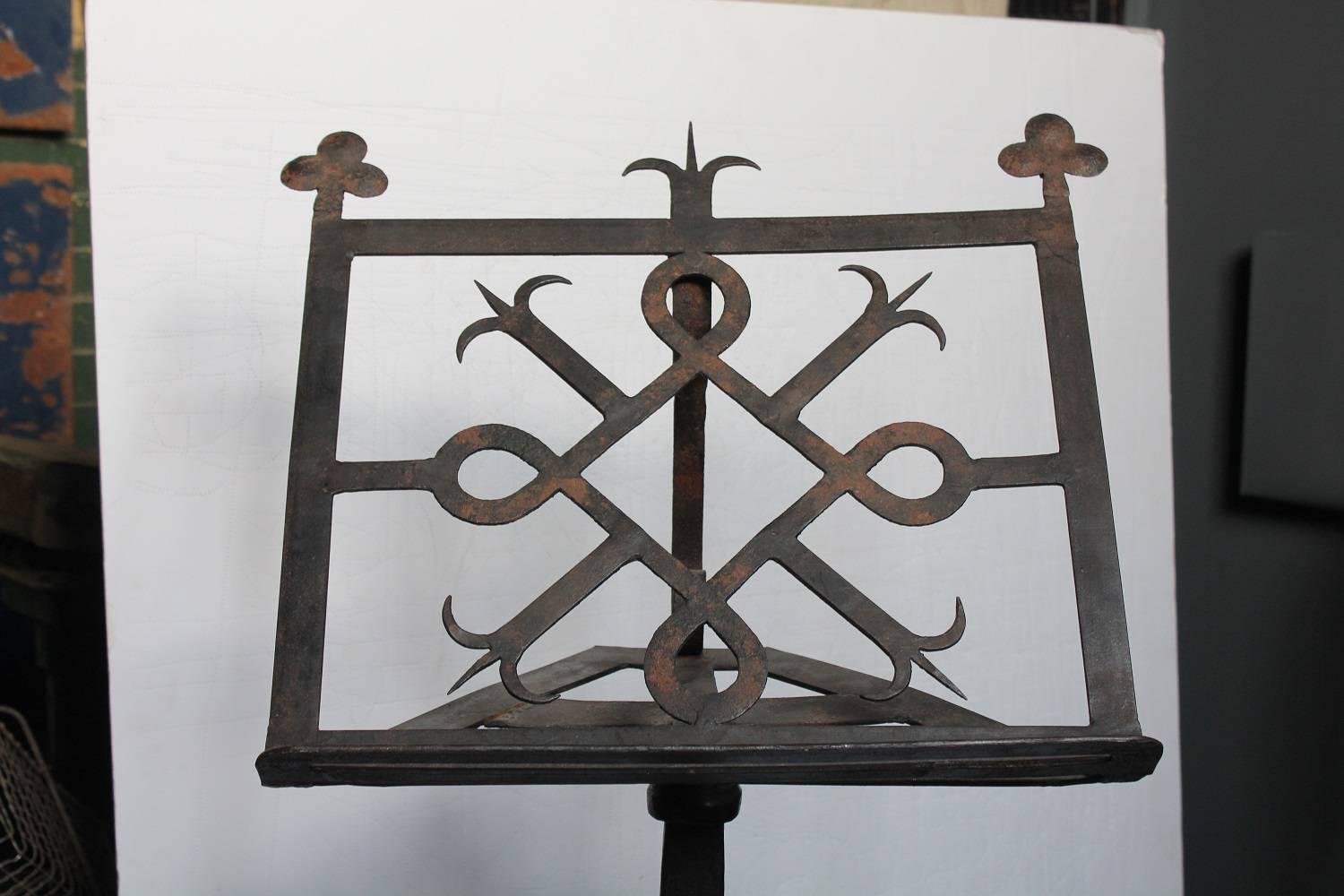 20th Century handmade iron book/hostess stand by Martins Stanford