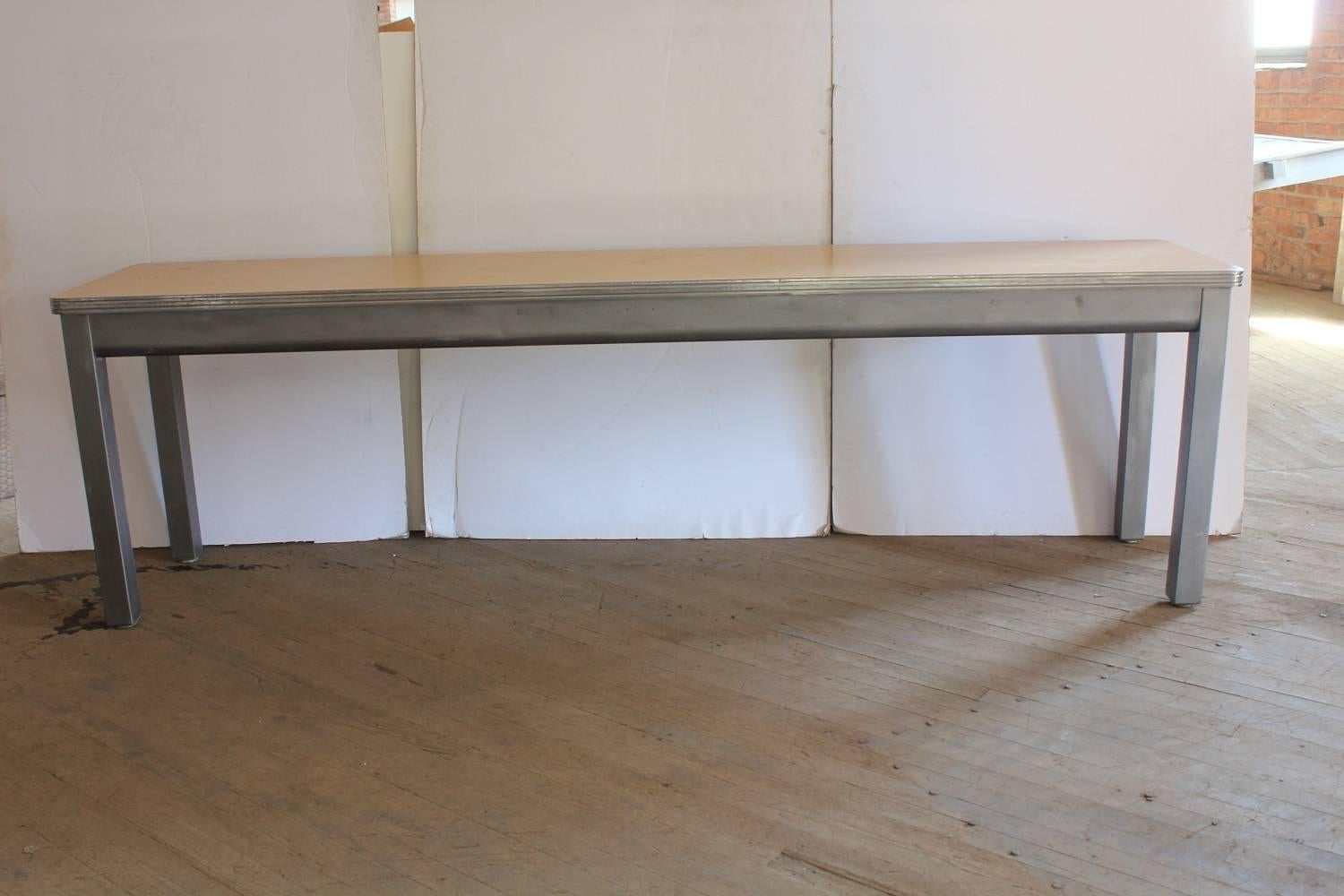 Mid-Century Modern 1950s American Console Metal Table For Sale