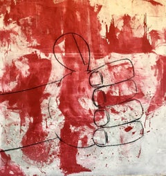 Large Contemporary Oil Painting "Red Thumb"