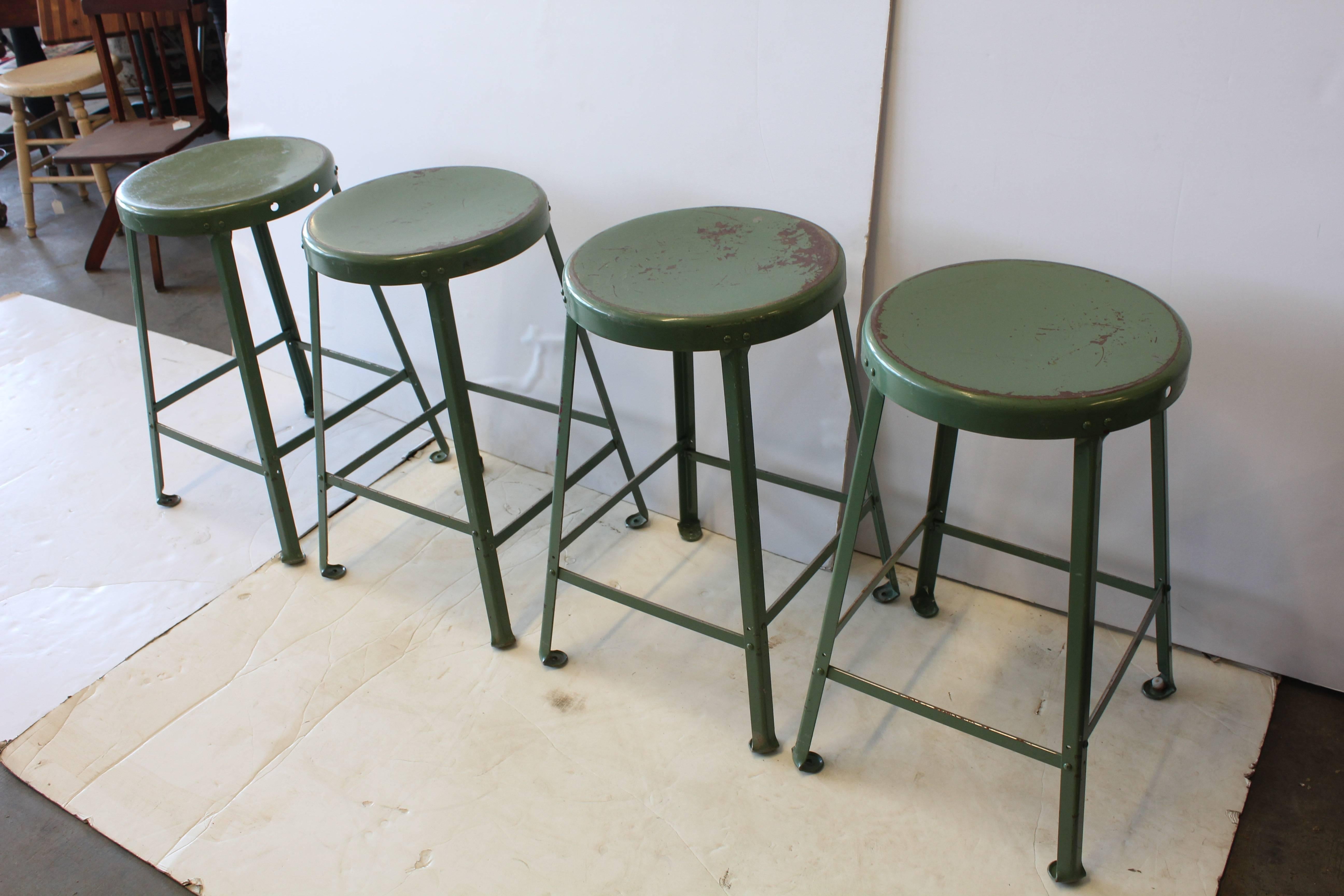 Vintage Industrial metal stools, 16 available. Listed price is for each stool.