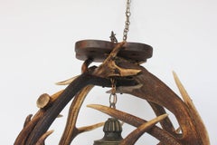 Early 20th Century Stag's Horn Chandelier