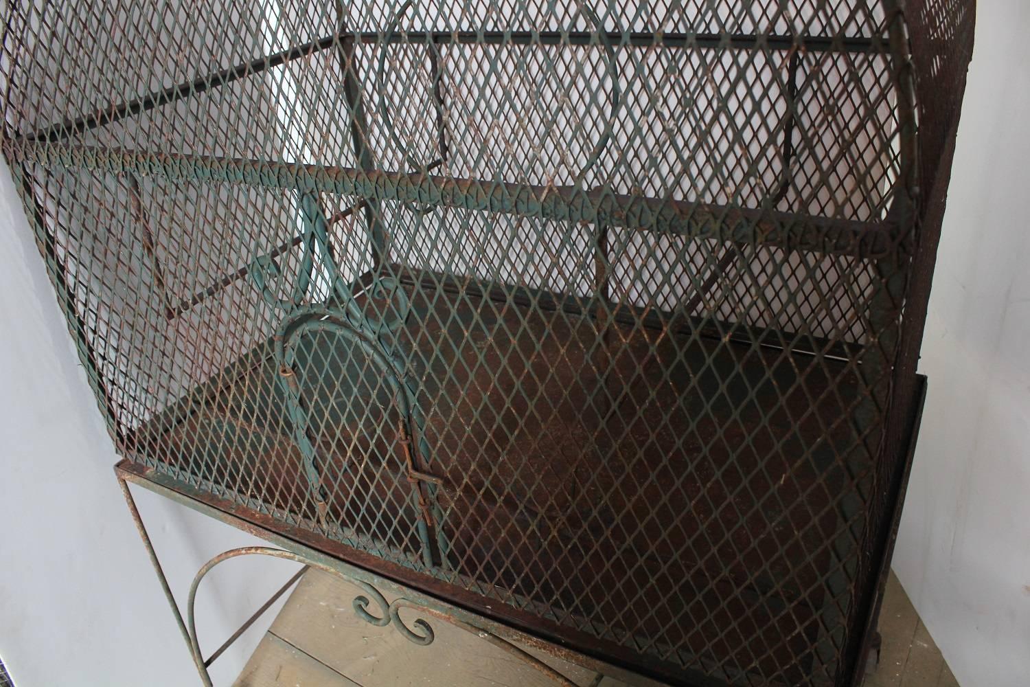 19th Century French Wrought Iron Bird Cage In Good Condition In Chicago, IL