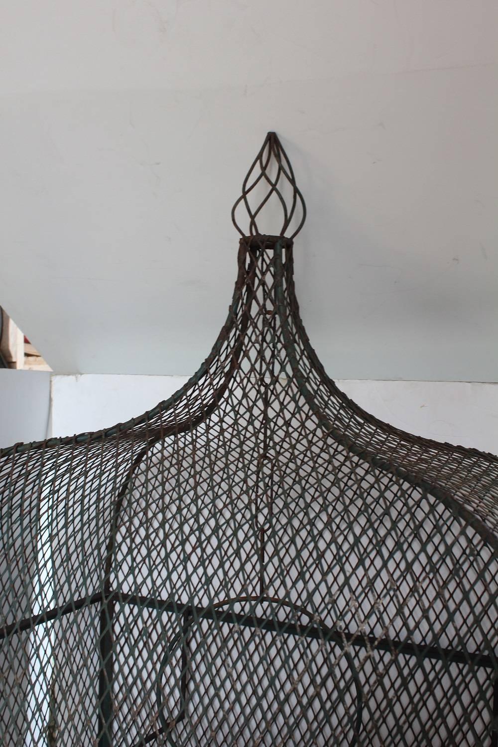 Metal 19th Century French Wrought Iron Bird Cage