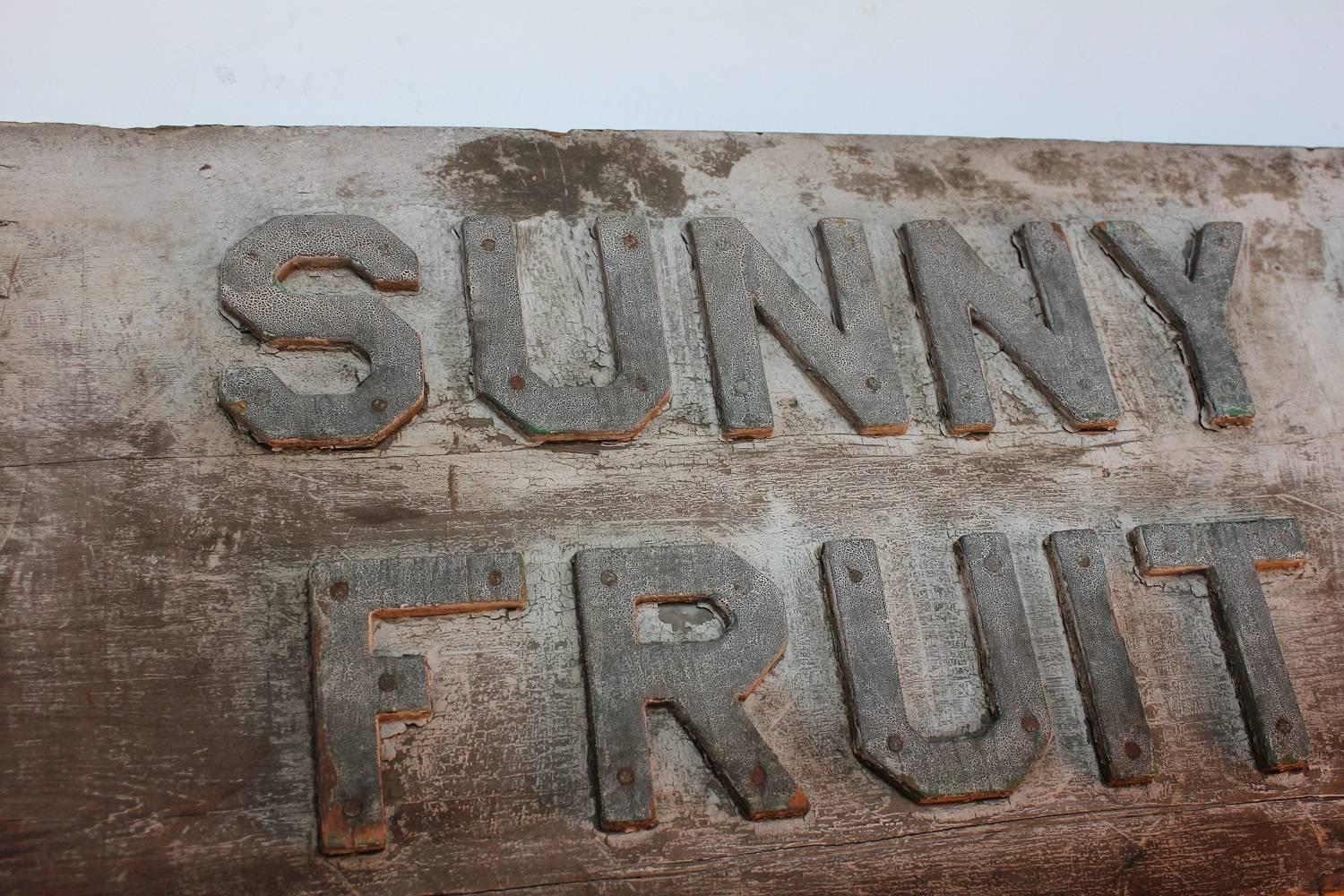 Antique double-sided handmade wood sign 