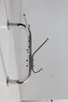 1920s Barber Shop Chrome Hat and Coat Wall Rack