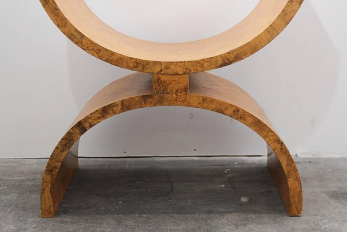 American Modern Burlwood Bench By Jay Specter For Sale
