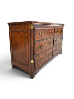 English George III Oak Dresser with Original Brass Pulls, Circa 1800
