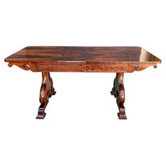 Table basse de salon / bureau double en bois de rose de style Régence anglaise, vers 1820
