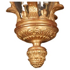 22 Karat Single Giltwood Carved Lantern
