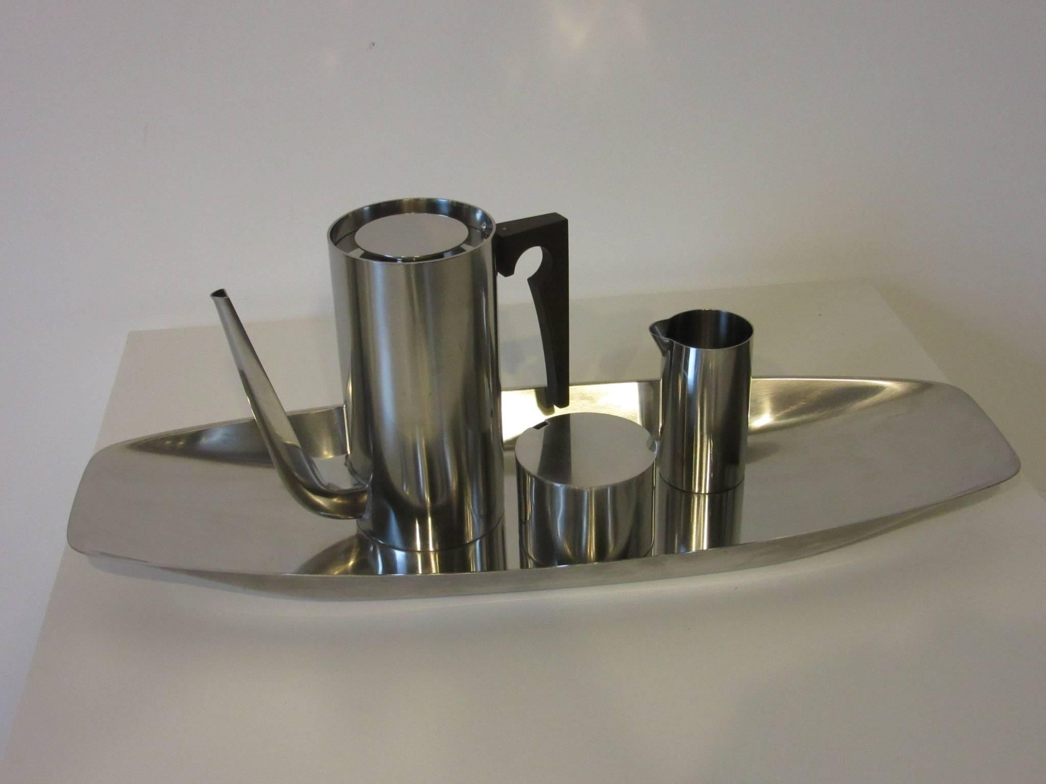 Arne Jacobsen Designed Stelton Danish Coffee Set  In Good Condition In Cincinnati, OH