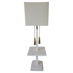 Tommi Parzinger High End Regency Wood, Marble and Brass Floor Lamp