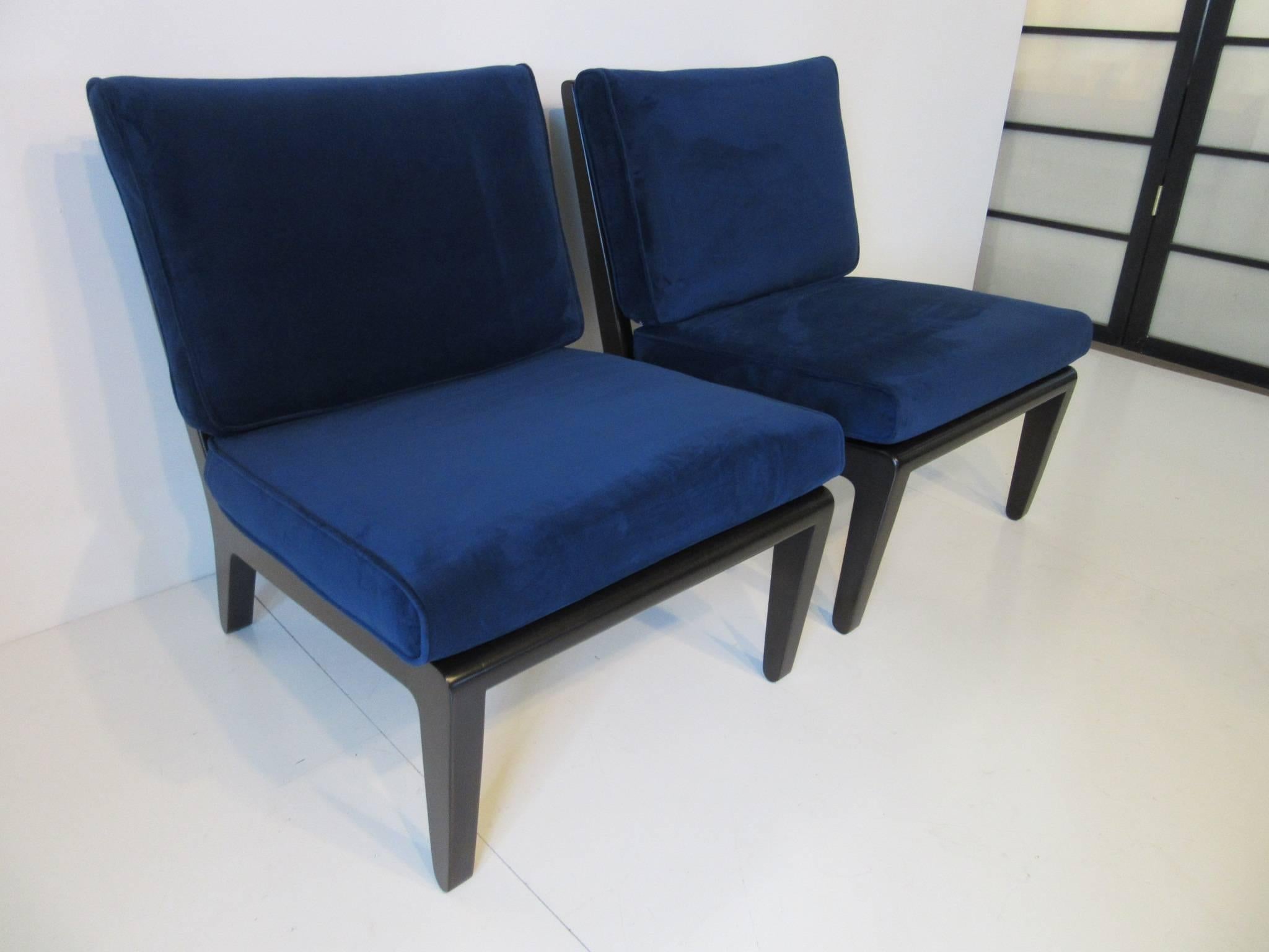Edward Wormley Ebony Lounge / Slipper Chairs for Drexel 2