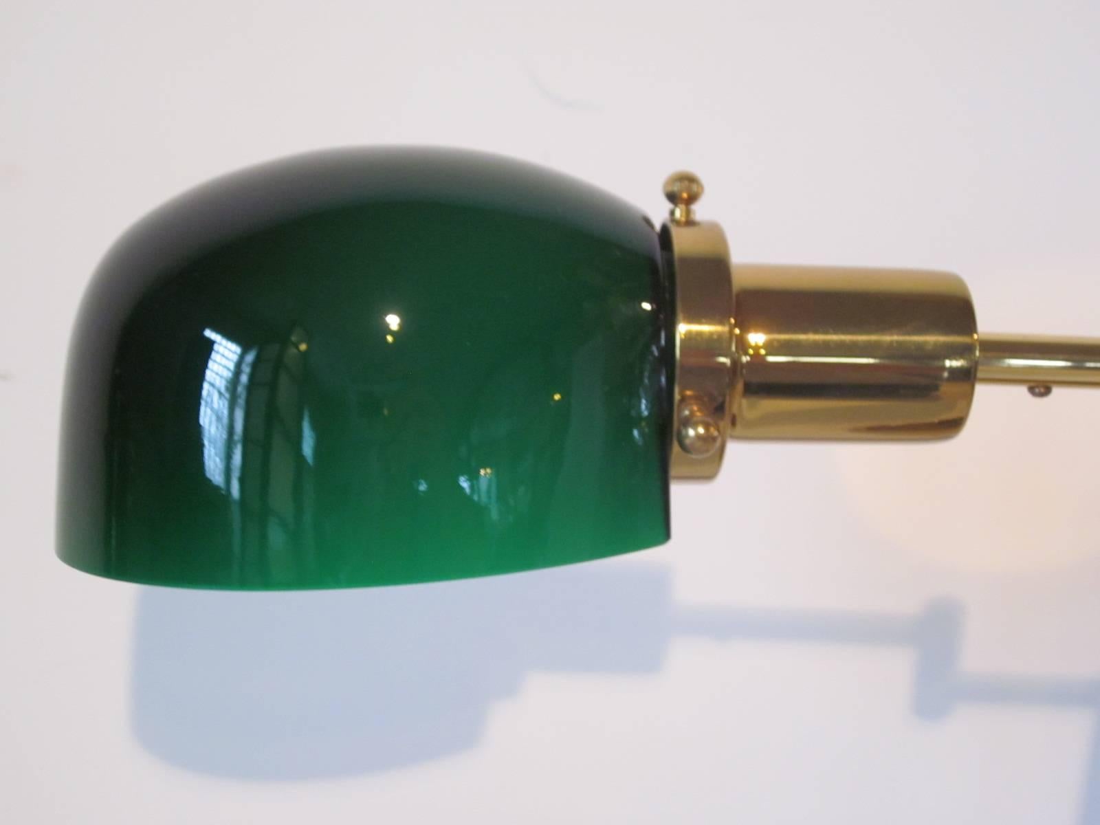 20th Century Nessen Brass and Glass Desk Lamp
