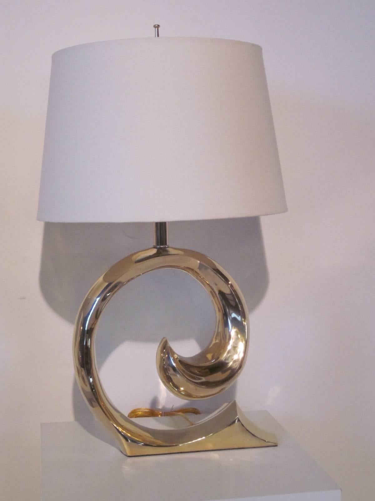 Pierre Cardin Brass Table Lamps In Excellent Condition In Cincinnati, OH