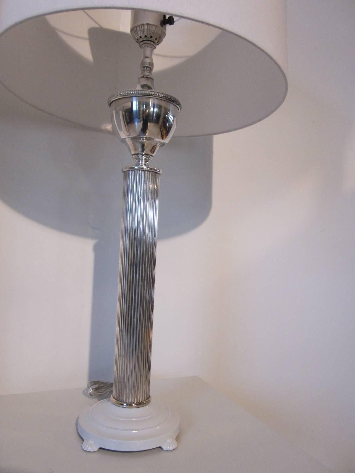 Silver Plated Table Lamps In Excellent Condition In Cincinnati, OH