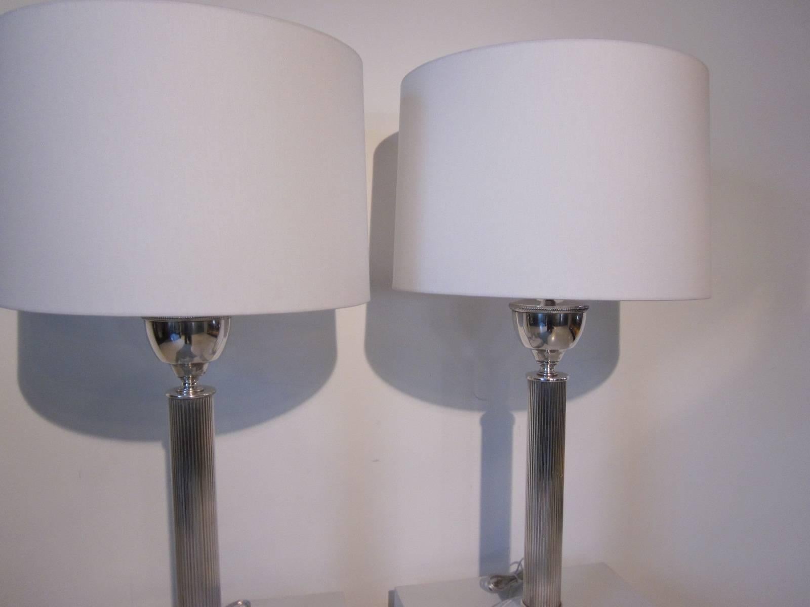 20th Century Silver Plated Table Lamps