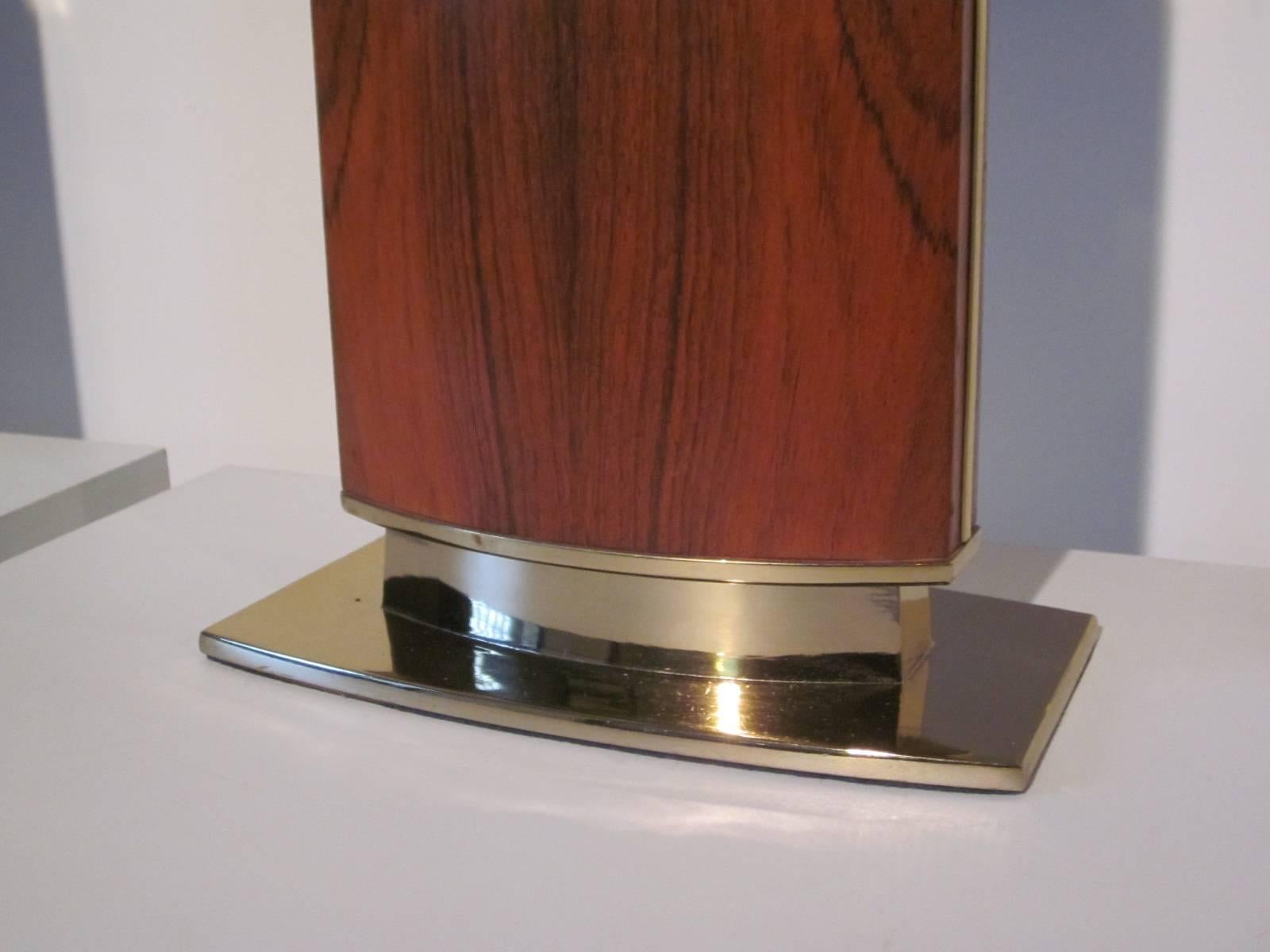 Mid-Century Modern Stiffel Rosewood and Brass Table Lamps