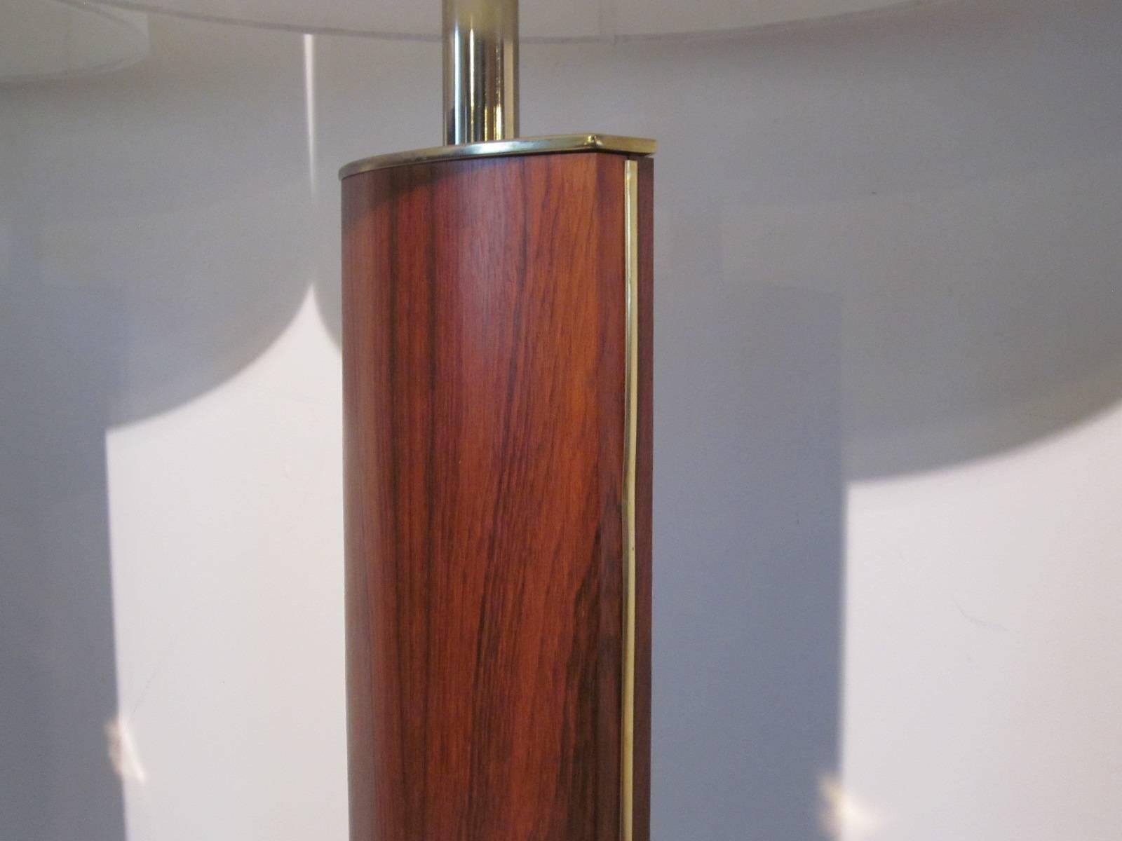 American Stiffel Rosewood and Brass Table Lamps