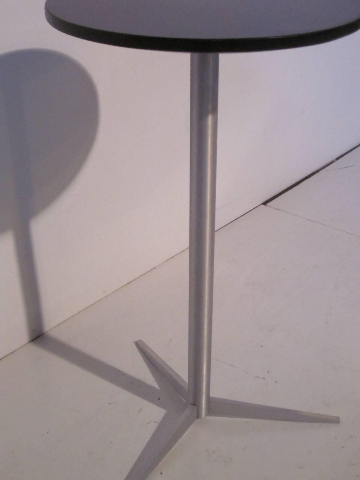 American Walnut and Aluminum Cigarette Side Table