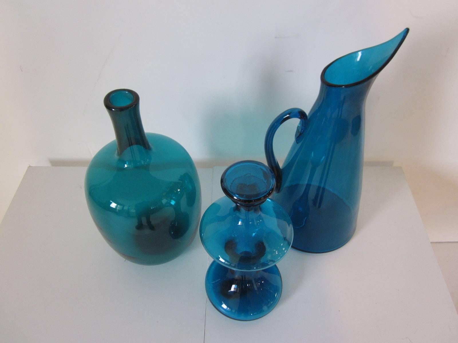 blue blenko vase
