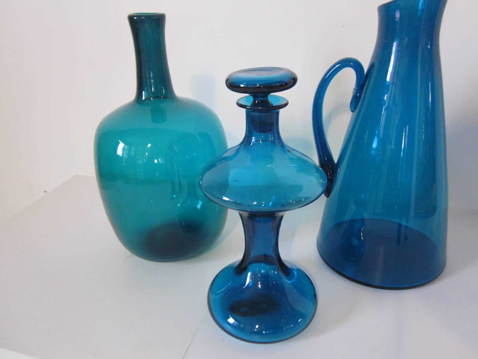 Mid-Century Modern Blue Blenko Glass Collection