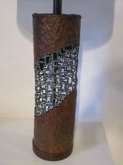 Pair of Fantoni Brutalist Torch Cut Table Lamps for Raymor