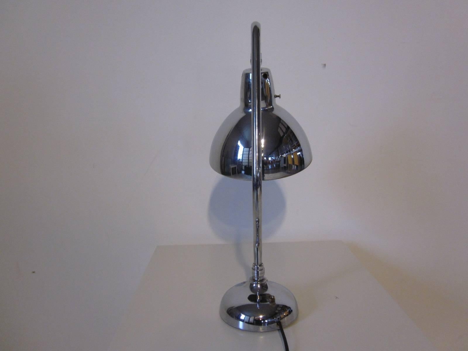 American Industrial Styled Chrome Desk / Table Lamp