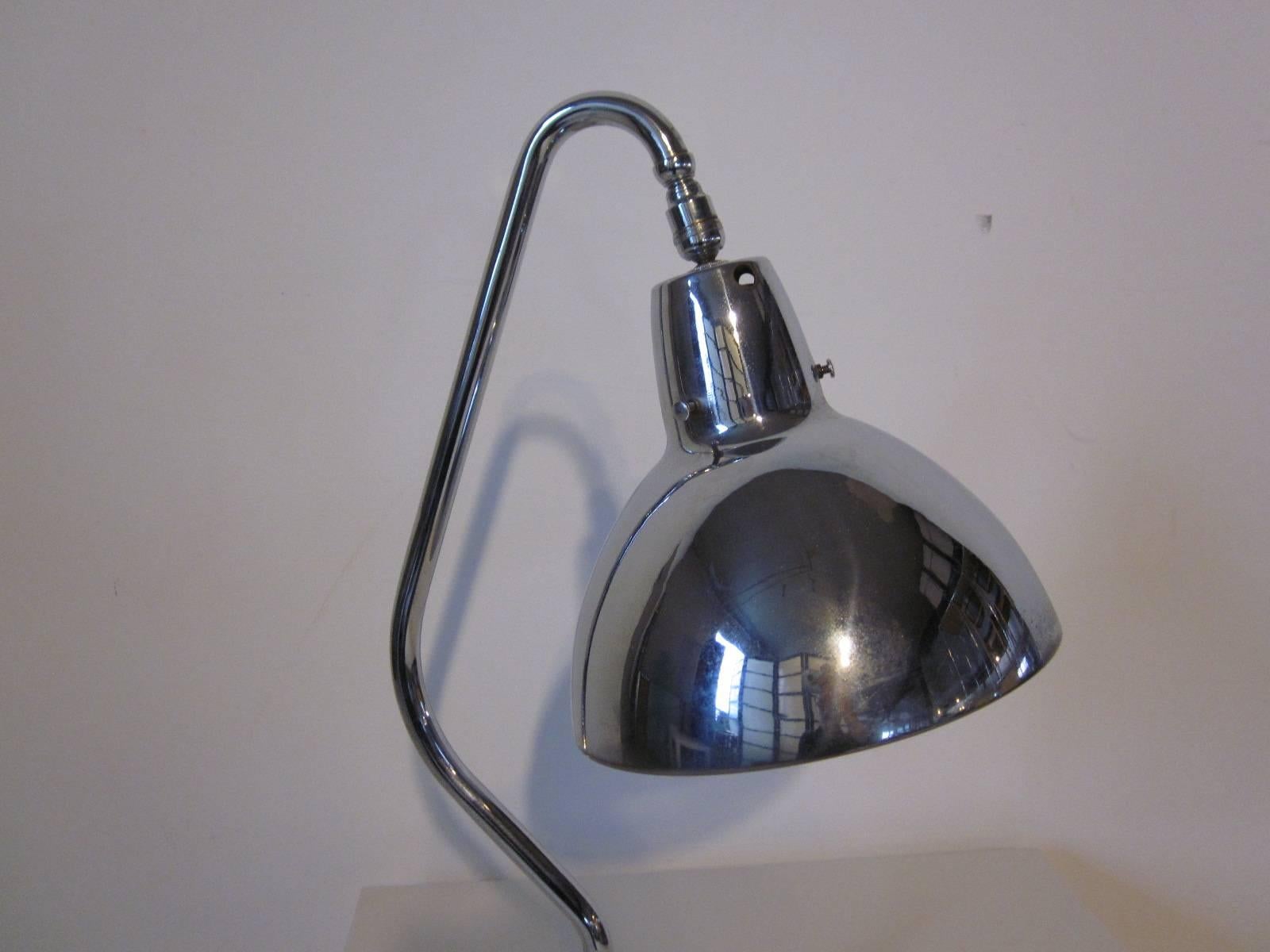 Industrial Styled Chrome Desk / Table Lamp In Good Condition In Cincinnati, OH