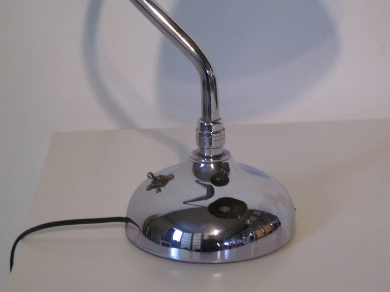 20th Century Industrial Styled Chrome Desk / Table Lamp